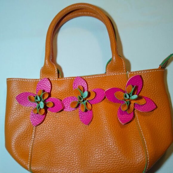Mellow World Handbags - NWT  Mellow World  Orange + Pink flowers   small tote bag